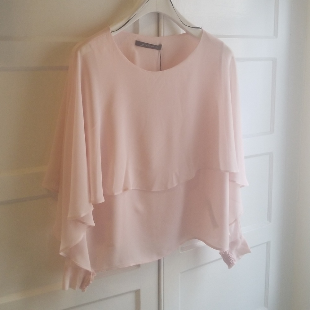 NWT Zara gauze chemise with cuffed drape arms XL